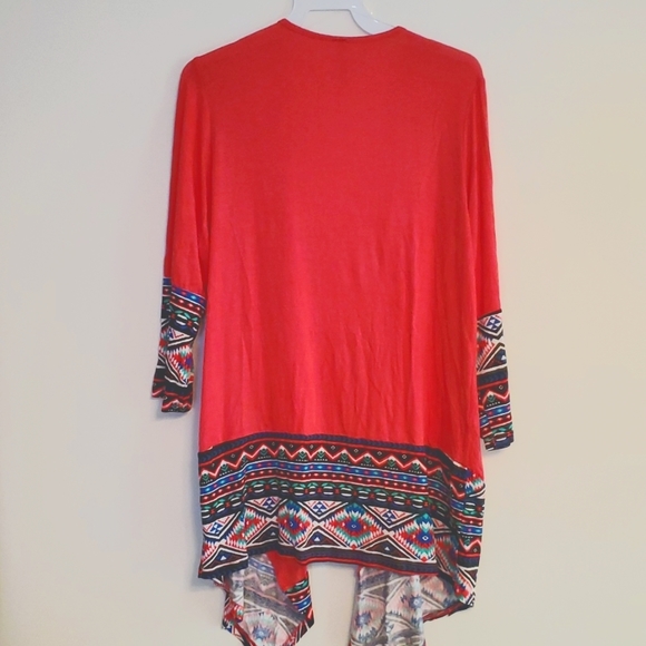 Women's Open-front Pink Cardigan - Picture 3 of 4